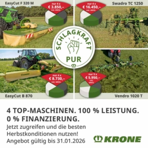 Krone Herbstaktion_Schlagkraft-PUR - Aktionsblatt für 4 Maschinen